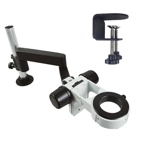 Miniatura 10 de Brazo giratorio universal articulado para microscopio, brazo de soporte para microscopio con abrazadera para microscopio profesional trinocular
