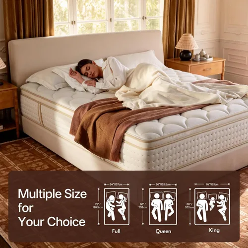 Miniatura 8 de 12 Inch King Size Mattress The Feel Most Sleepers Prefer King Mattress Hybrid Contouring Memory Foam Comfort & Balanced Support for Back and