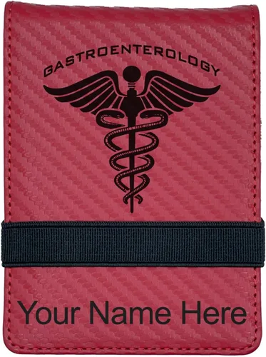 Miniatura 7 de LaserGram Mini Padfolio con bloc de notas y bolígrafo, gastroenterología, grabado personalizado incluido (rosa)