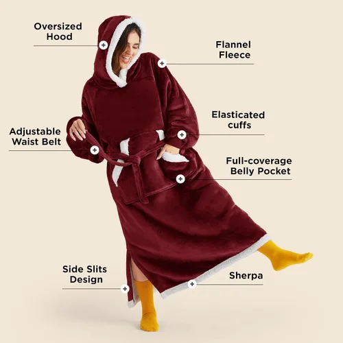 Miniatura 2 de Bedsure Manta Ponible con Capucha, Cómoda Sudadera Manta Larga con Capucha como Regalos de Sudadera para el Día de las Madres para Mamá Mujeres