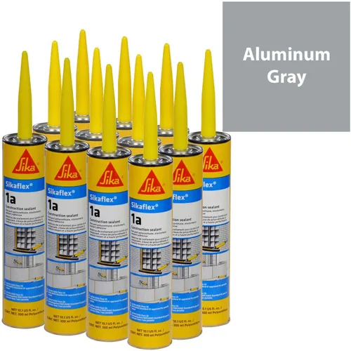 Miniatura 2 de Sikaflex Sellador elastomérico de poliuretano de alta calidad de alto rendimiento, capacidad de 10.1 fl oz, gris aluminio, 12 tubos