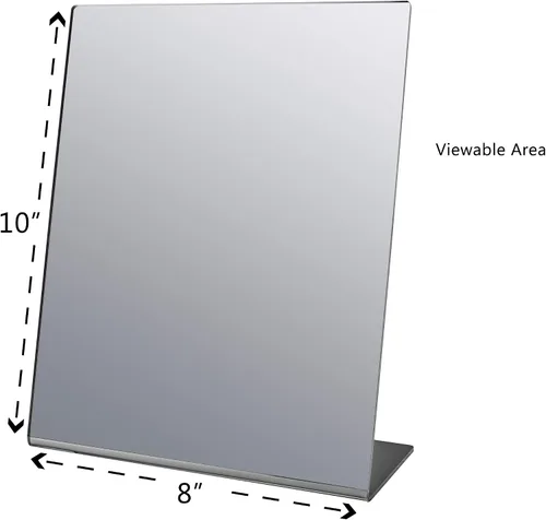 Miniatura 2 de Marketing Holders Espejo acrílico de 8 x 10 pulgadas con parte trasera inclinada, soporte de Lucite portátil independiente para joyería minorista