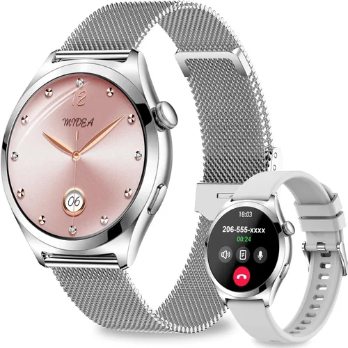 Miniatura 11 de Relojes inteligentes para mujer, 1.27 pulgadas, pantalla táctil TFT, reloj inteligente para responder/hacer llamadas, seguimiento de actividad