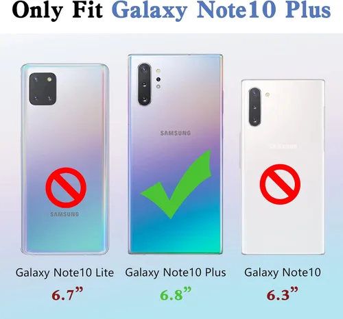 Miniatura 2 de Funda para Galaxy Note 10 Plus con ranura para tarjetero, TPU suave, resistente a los arañazos, funda delgada con ranura para tarjetas, color rosa