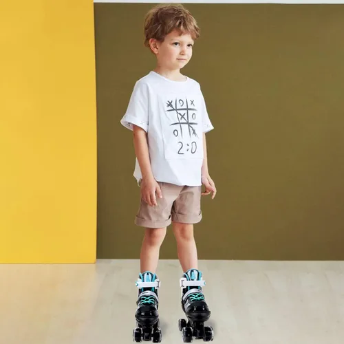 Miniatura 7 de Patines en línea ajustables para niñas y mujeres, todas las 8 ruedas de los patines de niña brillan, iluminación segura y divertida para niños negro