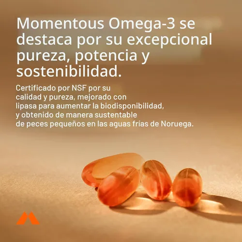 Miniatura 3 de Momentous Aceite de pescado omega-3 – Suplemento EPA y DHA de alta potencia para hombres y mujeres – Apoya la salud del corazón, las articulaciones