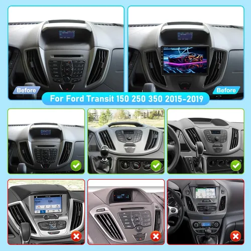 Miniatura 2 de [2+64] Radio de coche para Ford Transit 150 250 350 2015-2019, pantalla táctil Android estéreo de 9 pulgadas con Carplay y Android Auto, GPS, WiFi