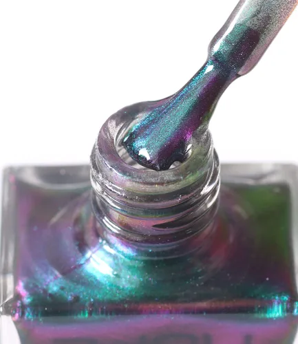 Miniatura 7 de Major Dijit Chameleon - Esmalte de uñas holográfico con purpurina de secado rápido, esmalte de uñas cromado iridiscente brillante (02)