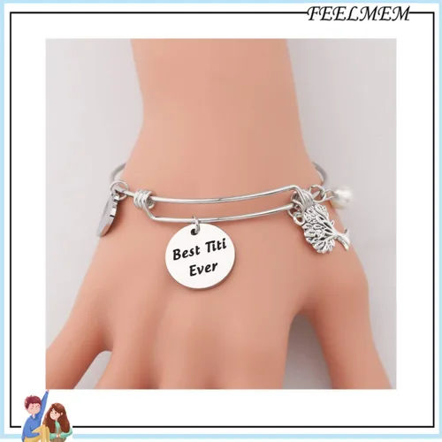 Miniatura 3 de Felmem - Pulsera de joyería familiar con la mejor titi Ever para abuela, regalo de aniversario, regalo de cumpleaños para Titi