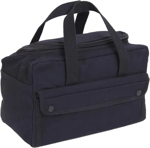Miniatura 2 de Rothco Bolsa de herramientas mecánicas de boca ancha con cremallera de latón, construcción de lona resistente, ideal para almacenamiento y Negro