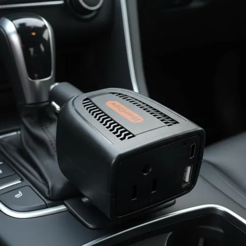Miniatura 5 de HearGrow - Inversor de corriente de 100 W para vehículo: adaptador de cargador directo de encendedor de cigarrillos sin ventilador, negro