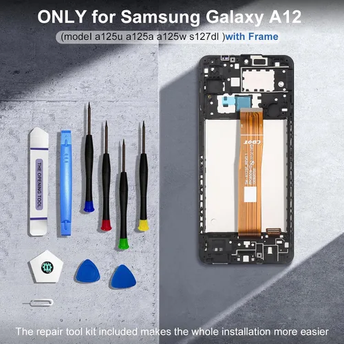 Miniatura 9 de para Samsung Galaxy A12 Reemplazo de pantalla, con marco, pantalla LCD de 6.6 pulgadas digitalizador para Samsung A125U, S127DL, A125A, A125W