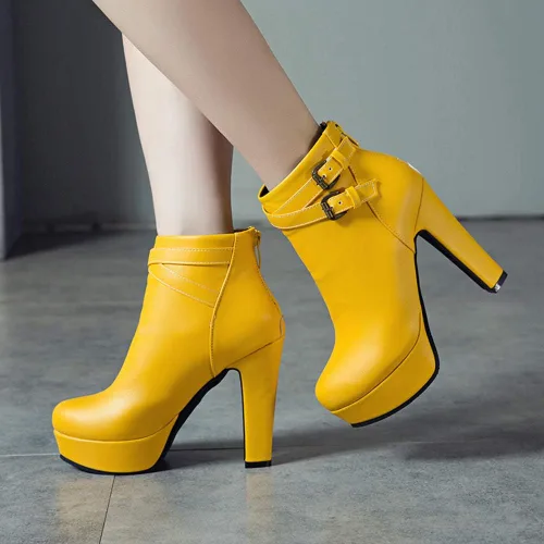Miniatura 27 de Scaoruki Zapatos de otoño de moda para mujer, botines de tacón de bloque
