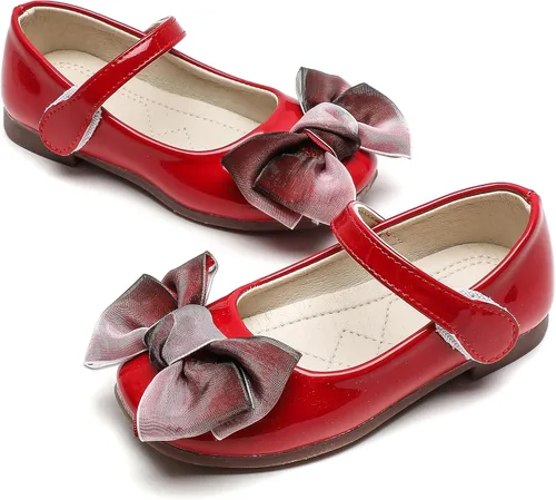 Miniatura 4 de Komfyea Zapatos de vestir planos de ballet con lazo para niña pequeña