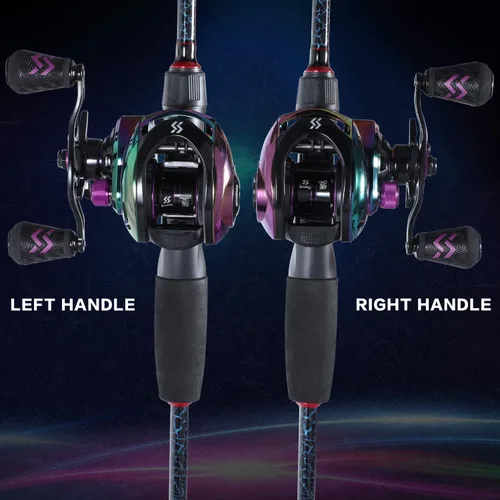 Miniatura 5 de Sougayilang Carretes de Baitcasting - Carrete de Pesca Colorido, Relaciones de Engranajes 8.0:1/7.3:1, 9+1 BB, Sistema de Frenado Magnético B-zurdo