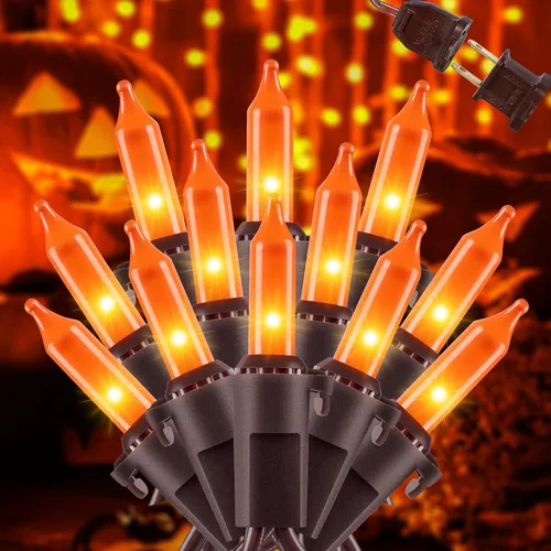 Miniatura 8 de YOUNGAR Paquete de 2 luces de Navidad transparentes, 100 focos de 7 metros, mini luces de Navidad con foco incandescente, luces de Navidad