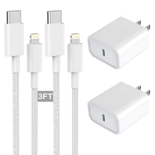 Miniatura 14 de Cargador rápido para iPhone, 20W [Certificado Apple MFi] USB Tipo C Bloque de Carga Rápida Power Delivery Cargador Lightning con Cable Lightning