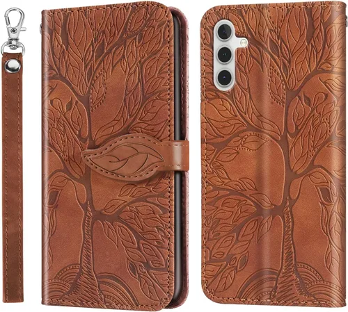 Miniatura 15 de Samsung Galaxy A03s - Funda tipo cartera con tarjetero y ranura a prueba de golpes, de piel sintética, con función atril y protección magnética
