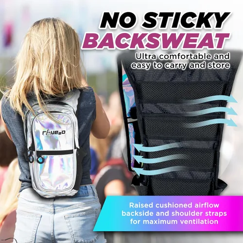 Miniatura 5 de Mochila de Hidratación Rave – Paquete de Hidratación Antirrobo para Festivales con Bolsa de 1.5L de TPU a Prueba de Fugas – Paquete de Agua Delgado