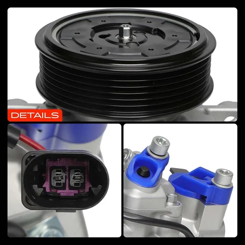 Miniatura 9 de A-Premium Compresor de aire acondicionado de CA con embrague compatible con A4 2004-2015, A4 Allroad 2013-2016, A4 Quattro, A5, A6, Q3, Q5, Q7