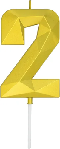 Miniatura 26 de DERVENTA Velas de cumpleaños con números grandes, 3D, color rosa, 3.7 pulgadas, decoración para tartas de fiesta, 1 pieza (número 3 rosa)