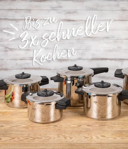 Miniatura 3 de Kuhn Rikon Duromatic Classic NEO - Olla a presión de mango largo de 5 L, hecha en Suiza, ultrarrápida y eficiente energéticamente, base súper