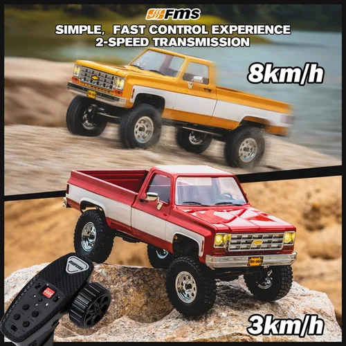 Miniatura 7 de BEEZRC FMS 1/18 RC Crawler FCX18 Chevy K10 RC Camión RTR RC Coche Licencia Oficial Modelo 8km/h 4WD 900mAh Pasatiempo RC Coches Control Remoto Coche