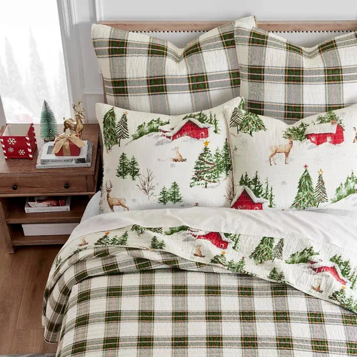 Miniatura 2 de Levtex Home - Juego de edredón Tatum Pines - Edredón de vacaciones King/Cal King de 106 x 92 pulgadas y dos fundas de almohada King de 20 x 36