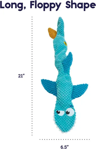 Miniatura 7 de Petstages Juguete de peluche de tiburón flexible sin relleno, grande