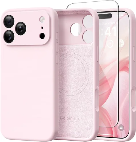 Miniatura 23 de GolbinBox Funda magnética para iPhone 17, compatible con MagSafe, cubierta de silicona integrada para control de cámara, funda de silicona líquida a