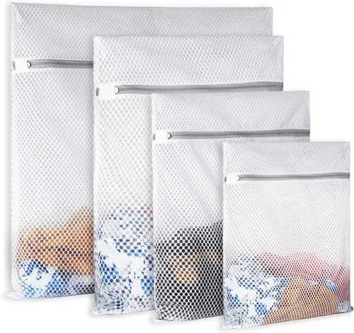 4 piezas de bolsas de malla de nido de abeja duraderas para ropa delicada, bolsas de lavado reutilizables (1XX-Grande 60 x 60 cm, 1X-Grande 50 x 60