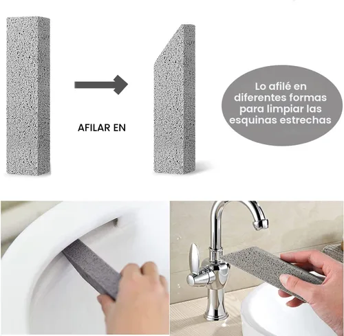 Miniatura 5 de Paquete de 6 piedras pómez para limpieza de inodoro, barra limpiadora para eliminar los anillos de agua dura, acumulación de calcio y óxido