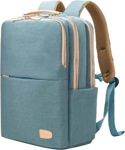 NOBLEMAN Mochila de viaje para computadora portátil para hombre, resistente al agua, se adapta a portátiles de 17 pulgadas, mochila, USB, Aguamarina