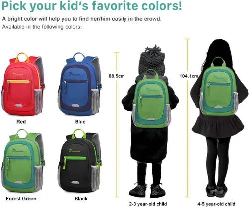 Miniatura 9 de MOUNTAINTOP Mochila infantil para niños y niñas, bolsa de jardín de infantes preescolar