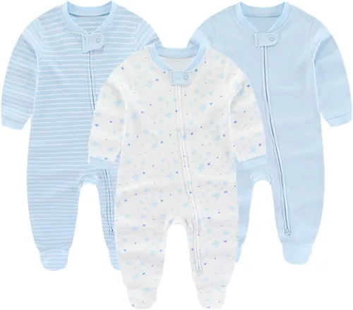 Miniatura 4 de ZAV Ropa unisex para bebés, paquete de 5 mamelucos de manga corta y 3 mamelucos con pies para bebé