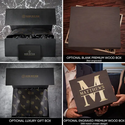 Miniatura 5 de Juego de decantador de whisky personalizado y vasos de whisky en caja hecha a mano