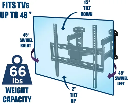 Miniatura 7 de Mount-It! Soporte de pared para TV esquinero – Soporte de pared giratorio de movimiento completo diseñado para instalaciones de esquina, patrón VESA