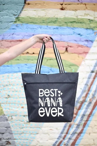 Miniatura 129 de Brooke & Jess Designs Bolso de mano para la abuela – Bolso de lona resistente con cremallera y bolsillo interior para la abuela para uso diario