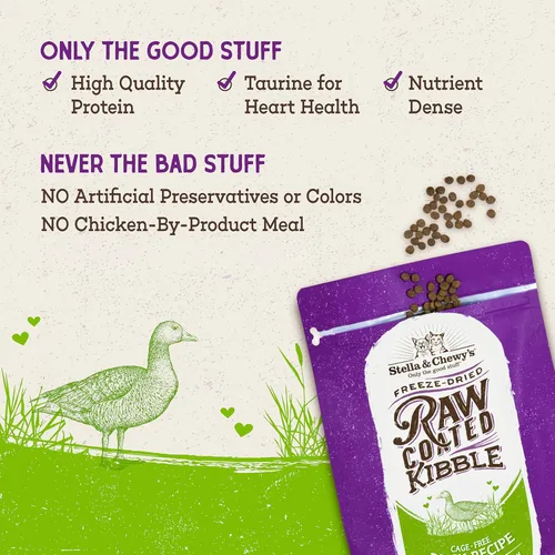 Miniatura 6 de Stella & Chewy's Raw Blend Premium Kibble Comida para Gatos – Sin Granos, Comidas Ricas en Proteínas – Receta de Aves de Corral Sin Jaula – Bolsa