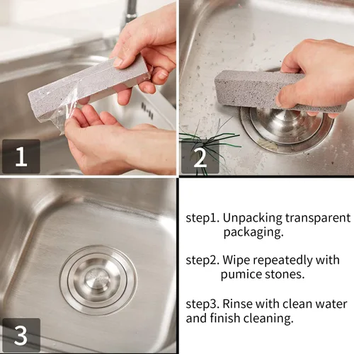 Miniatura 7 de Chinco Paquete de 2 barras de piedra pómez para engañar, piedra pómez para quitar la suciedad sin dejar arañazos para cocina, horno, estufa, hogar