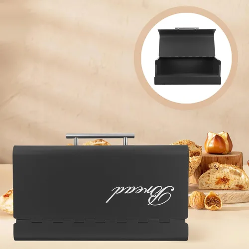 Miniatura 7 de Angoily Cubierta de contenedor de pan multifunción de metal para encimera de cocina, mantiene los productos horneados frescos durante más tiempo