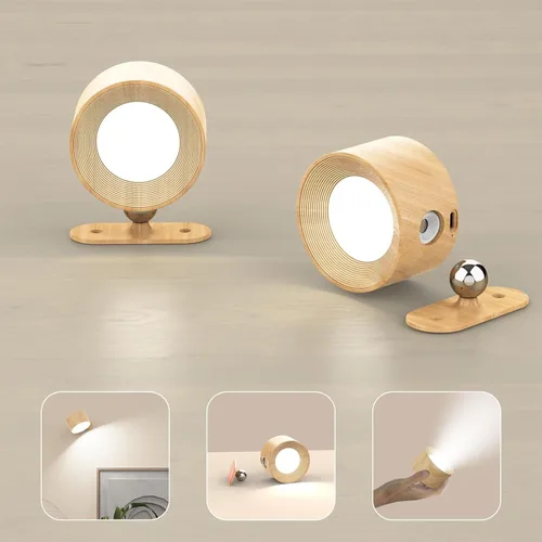 Miniatura 13 de Koopala Apliques LED de pared, lámparas de pared con batería recargable, con 3 brillo, carga extraíble, rotación de 360°, bola magnética, luz