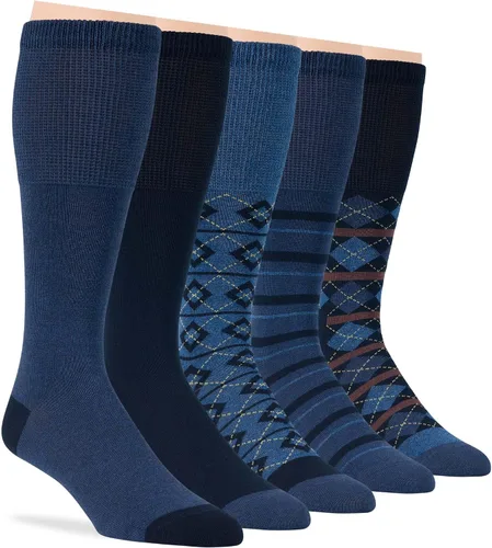 Miniatura 17 de 7BIGSTARS KINGDOM Calcetines de algodón para hombre, diabéticos, no vinculantes, paquete de 5 unidades, talla L/XL, Azul mezclilla, verde oliva