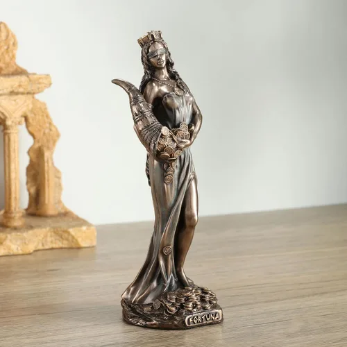 Miniatura 7 de Veronese Design Escultura de resina Fortuna, la diosa griega de la fortuna y la suerte, de 6 1/8 pulgadas, acabado en bronce fundido en frío