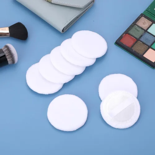 Miniatura 6 de WLLHYF 24 piezas de maquillaje de algodón rosa soplo cosmético redondo para maquillaje facial polvo de terciopelo para polvo suelto, lavable