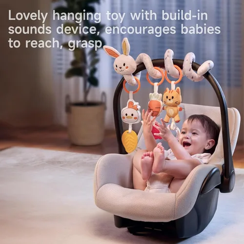 Miniatura 6 de TUMAMA 2 en 1 - Juguetes de asiento de coche en espiral para bebés de 6 a 12 meses, juguetes de arco para bebés de 0 a 12 meses, juguetes colgantes