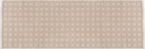 Miniatura 19 de Alfombra de algodón tejida con diamantes de 2 x 3 pies, color beige, antideslizante, decorativa, duradera, bohemia, ideal para entrada, cocina