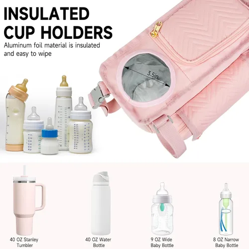 Miniatura 6 de Carrito doble para cochecito compatible con Bob Duallie, Baby Jogger City Mini Gt2 y Zoe Twin V2, consola doble para cochecito con bolsa enfriadora