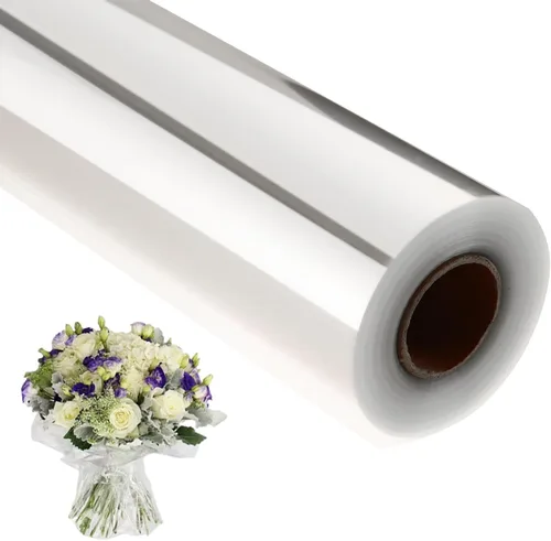 Miniatura 12 de GcFoir Rollo de celofán transparente de 34.5 pulgadas de ancho x 220 pies de largo, 3 mil de grosor de plástico transparente para cestas de regalo