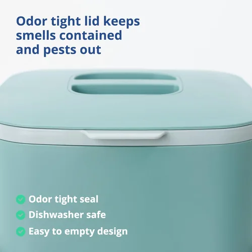 Miniatura 4 de BLUE GINKGO - Basurero de cocina para compost [5L / 1.32 GAL] – Cubo de desperdicios de alimentos sin filtro, hermético a olores, con asas